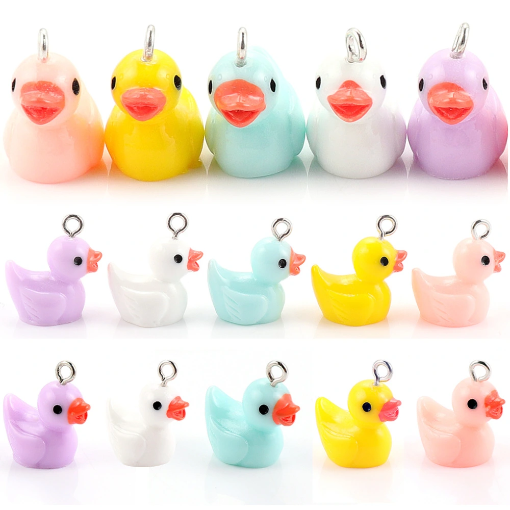 40Pcs Duck Charms Pendant Jewelry DIY Charms for Necklace Earring Keychain Handicraft Accessories