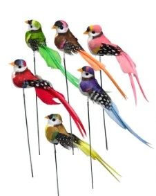 6pcs Bird Stake Decorations Outdoor Stake Garden Animals Stake Ornament for Patio Yard