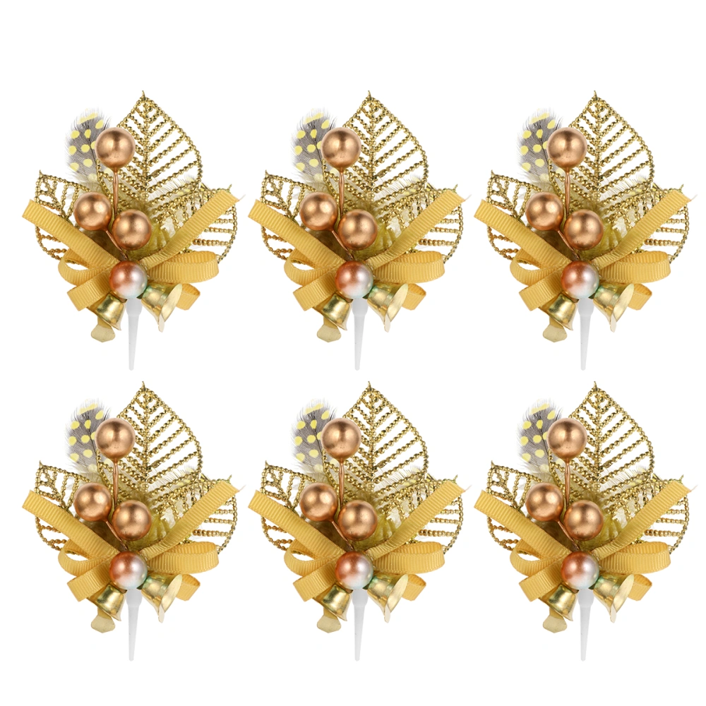 6pcs Cupcake Toppers Creative Dessert Inserts Paper Cake Decor Party Supplies