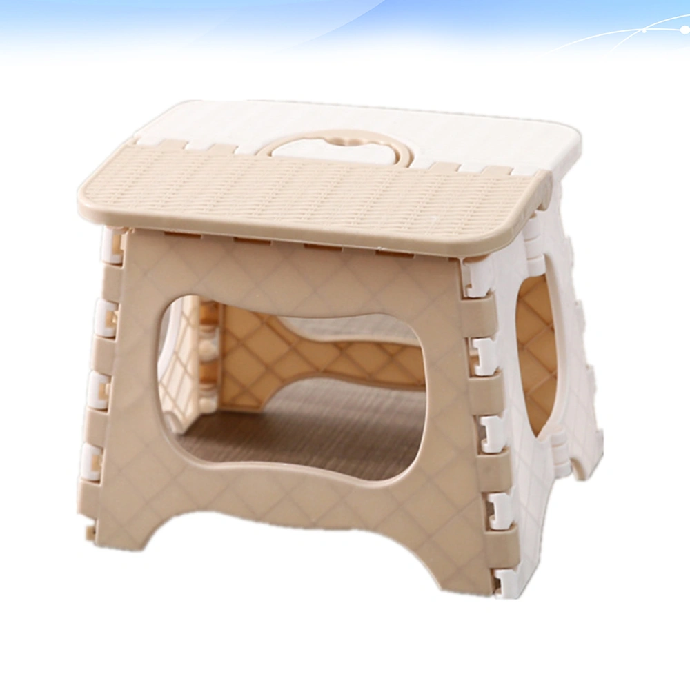 Folding Stool Portable Convenient Small Creative Simple Foldable Stool for Home (White Small Size)