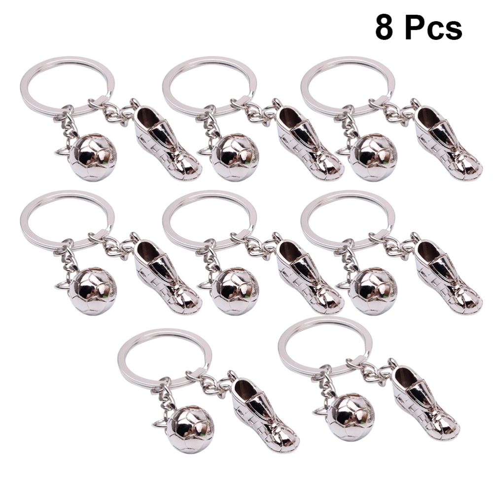 8pcs Football Shoes Shape Key Holder Party Gift Keychain Decor Fashion Metal Hanging Keyring for Car Key Bag Decor