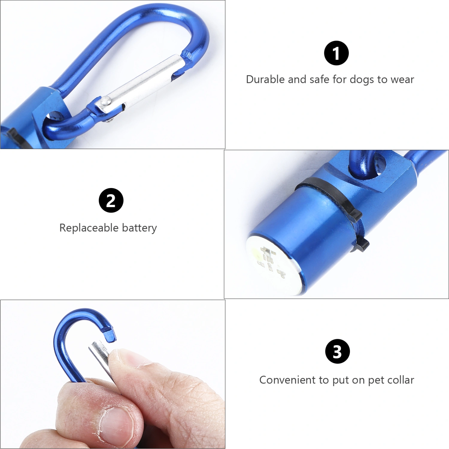 LED Clip-On Dog Cat Collar Lights Waterproof LED Safety Light for Running Walking Dog(Random Color)