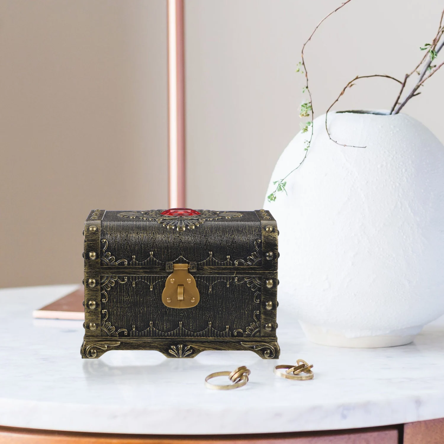 Plastic Vintage Treasure Chest Coin Box Treasure Chest Pirate Box Plastic Gift Box