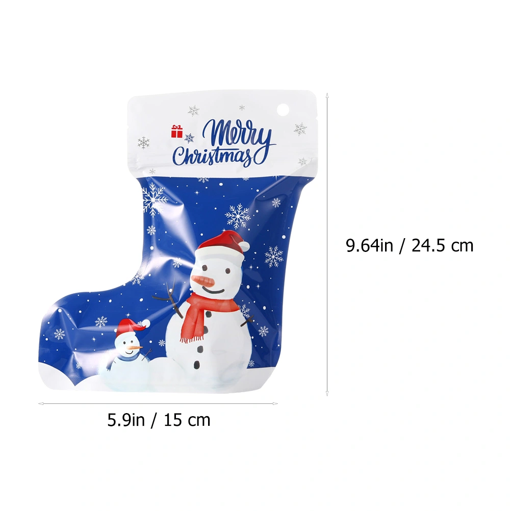 1 Set Christmas Theme Biscuit Packing Bag Self-standing Cookies Candy Bag