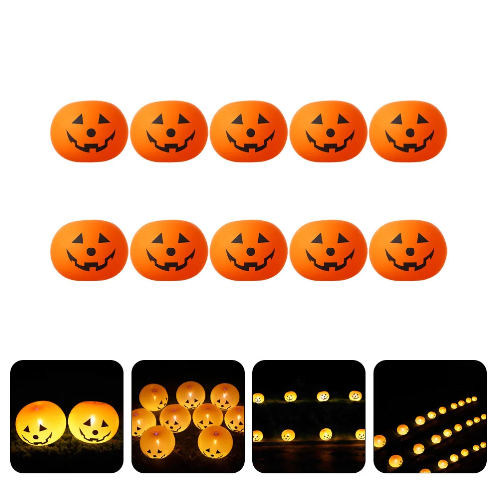 10Pcs Halloween Themed Balloon Party Glowing Balloon Latex Decorative Balloon