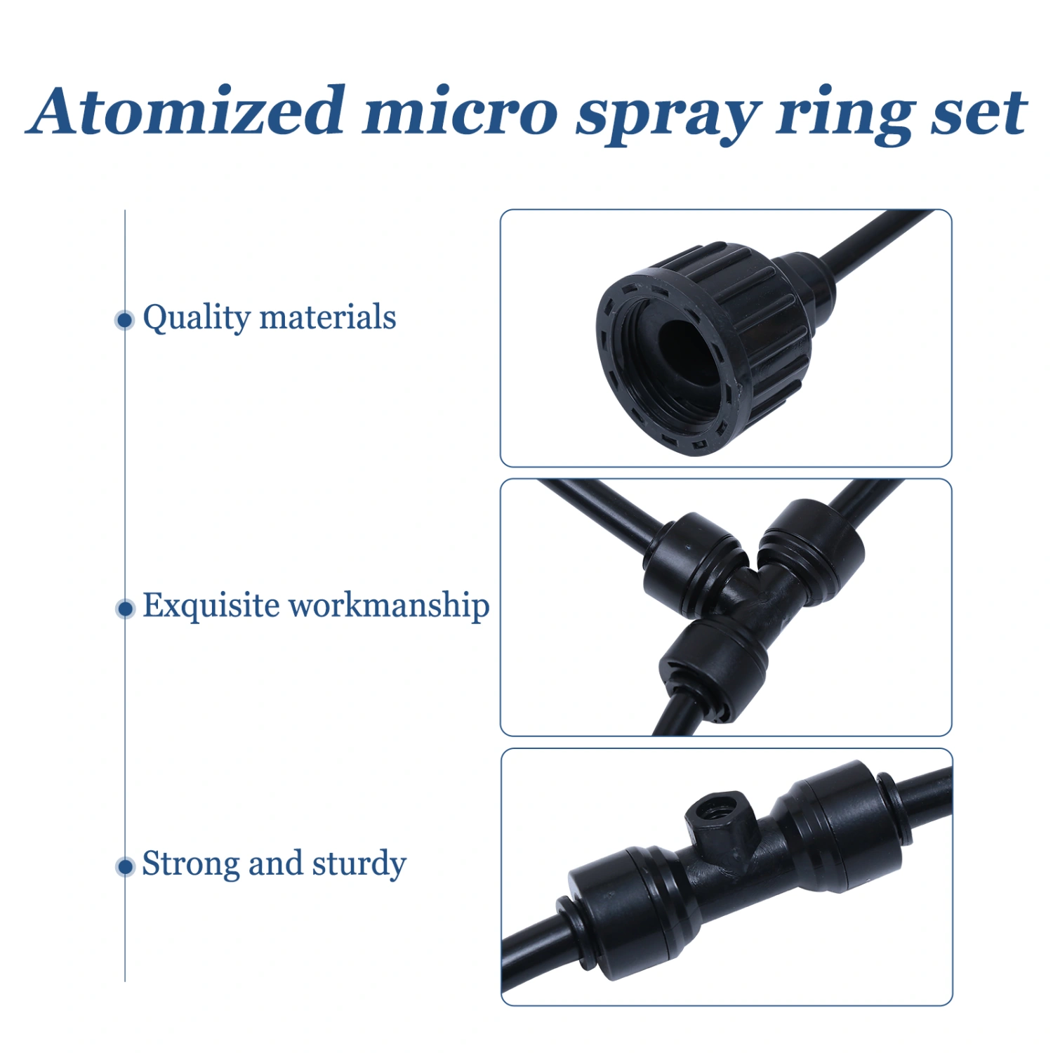 1 Set 12 inch Fan Misting Cooling System Mist Nozzle Sprinkler EU Style