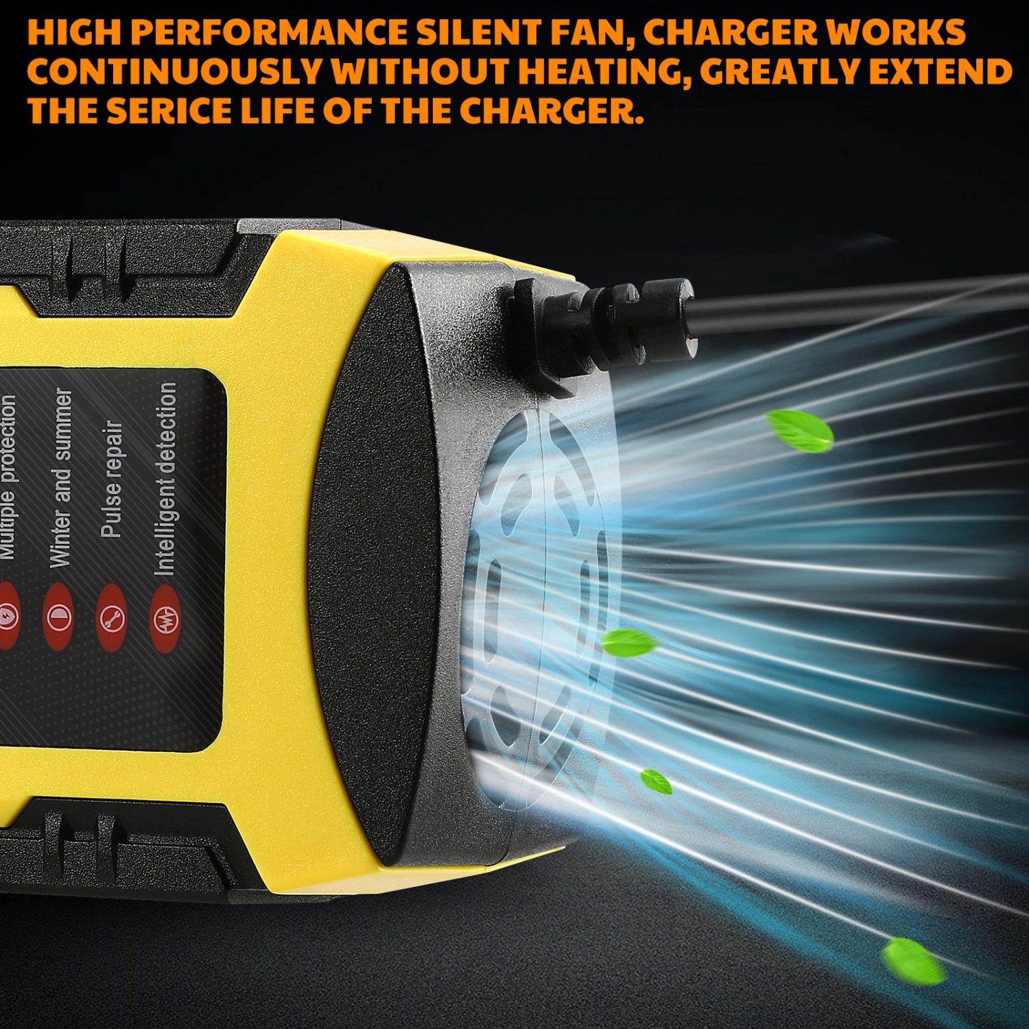 Car Battery Charger 12V 6A Automatic Battery Charger Maintainer Trickle Charger for Auto Motorcycle Vehicles Truck Lawn Mower (EU Plug)