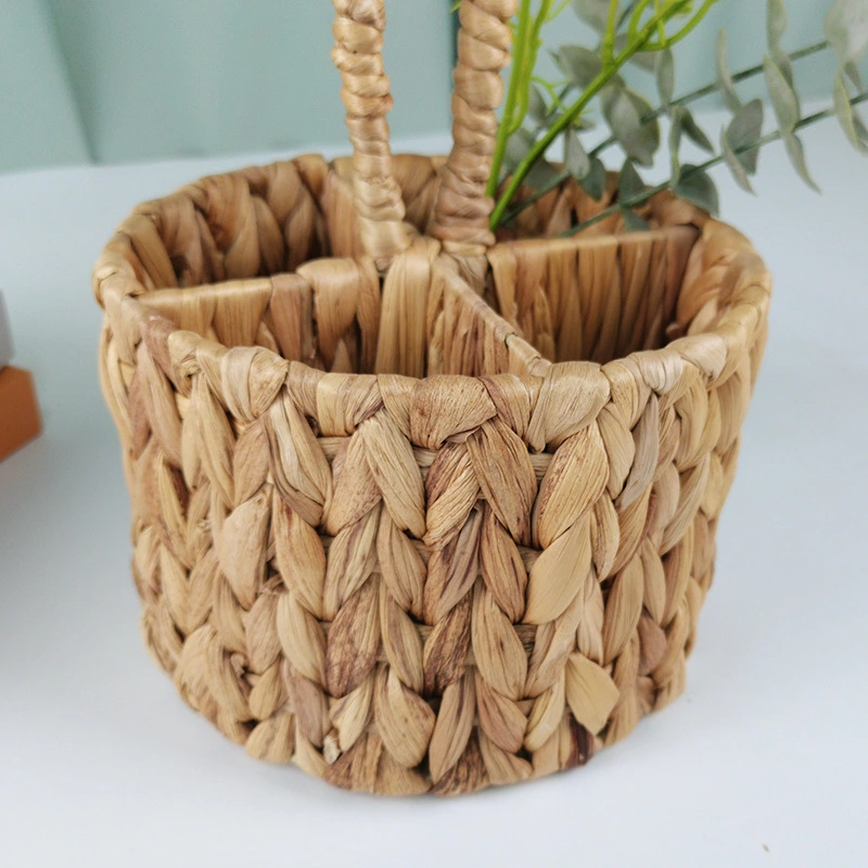 Woven Storage Basket Flower Arrangement Basket Multi-use Cutlery Storage Basket Woven Planter