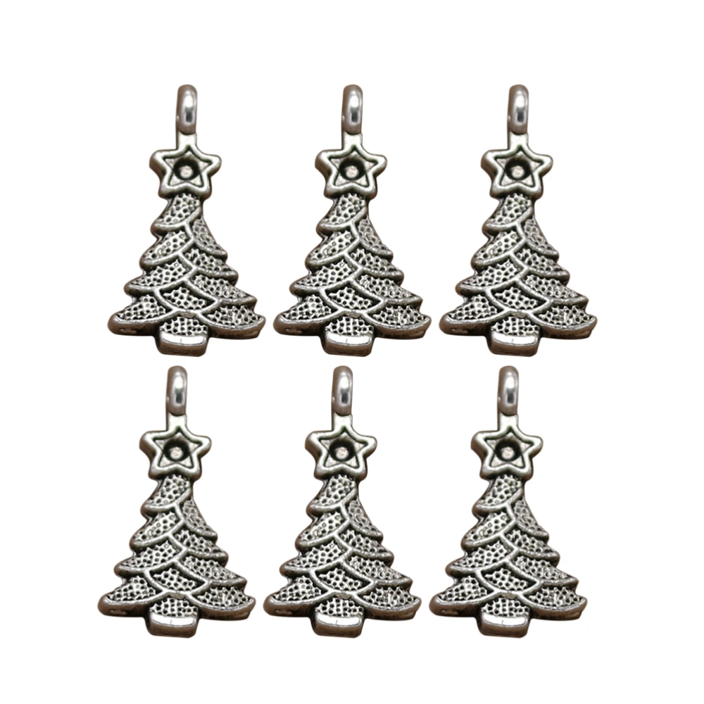 20pcs Alloy Star Christmas Tree Pendants Charms DIY Jewelry Making Accessory for Necklace Bracelet (Antique Silver)