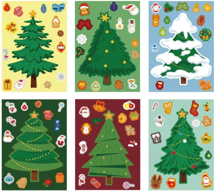 24 Sheets Christmas Tree Decoration Sticker Showcase Decal Sticker Christmas Decorations (Mixed Style)