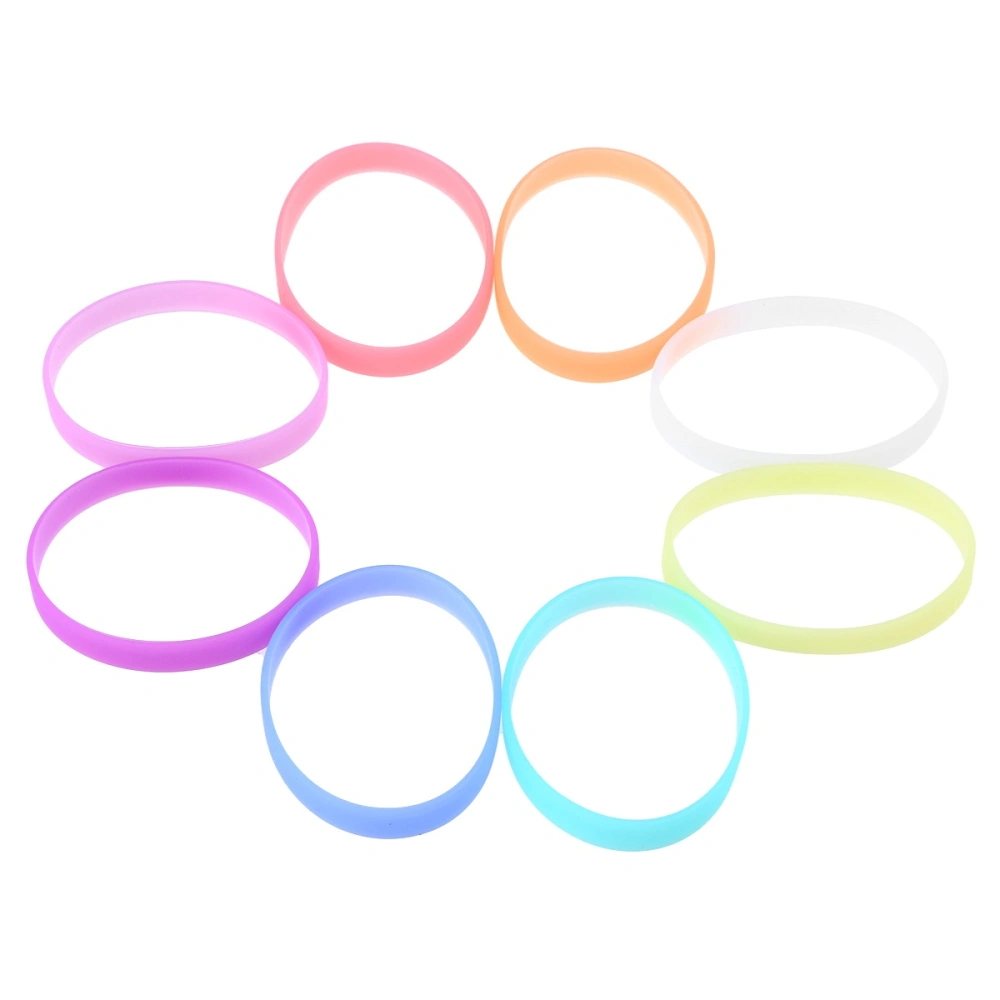 8PCS Luminous Wristbands Silicone Colorful Bracelets Custom Bands Party Favors for Fittness Sports School Carnival (8 Colors)