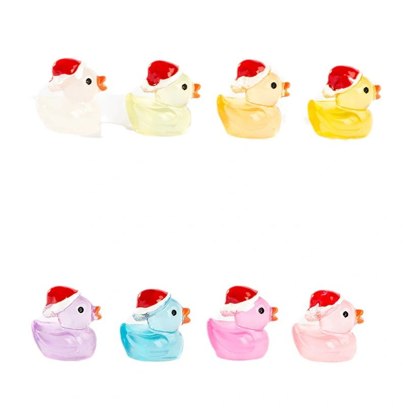 24Pcs Mini Resin Ducks Statue Tiny Ducks Miniature Figures Glowing In The Dark Duck Figurines