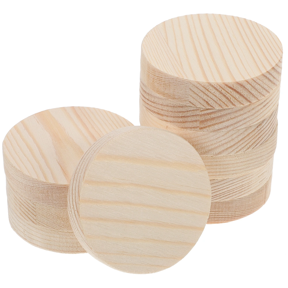 10PCS DIY Wooden Slices Hand Painting Hubs Round Wooden Chips Handmade Craft Decorations for Kids Girls (5x1cm)