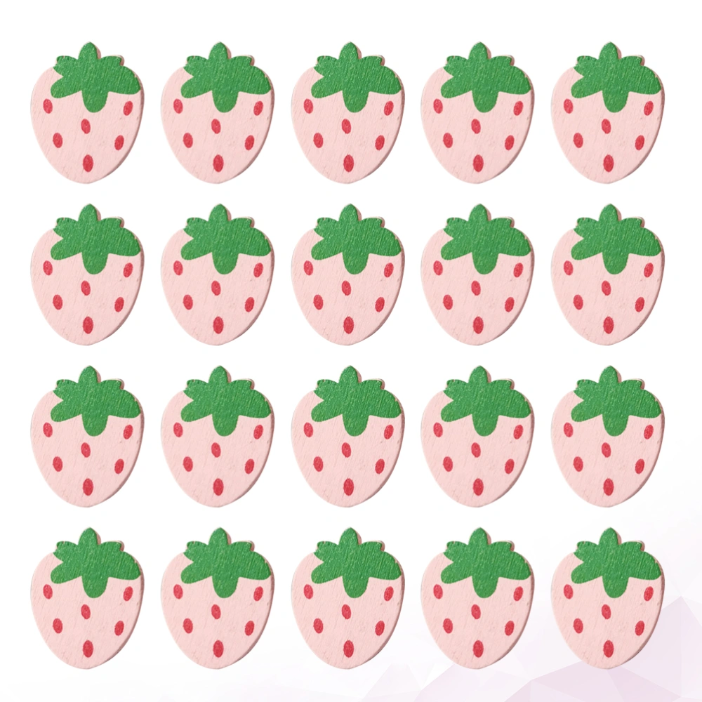 50pcs Strawberry Buttons Wooden Kids DIY Handcraft Accessary for DIY Sewing Clothes Shoes