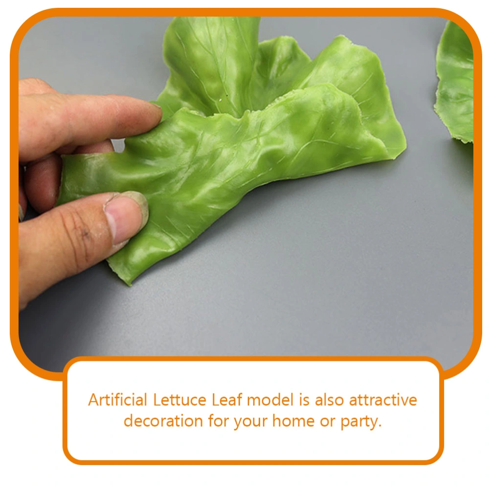 6pcs Artificial Vegetable Lettuce Leaf Simulation Lettuce Leaves Fake Lifelike Vegetable Model Decor