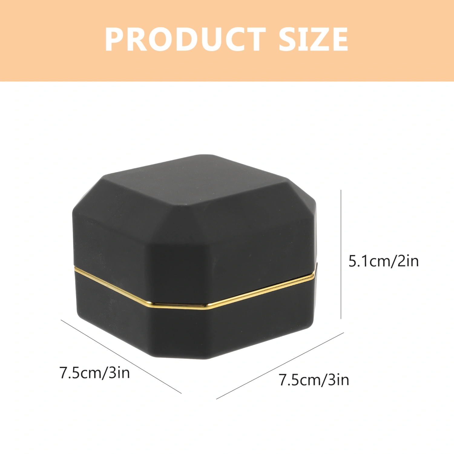 Gorgeous Ring Box Ring Gift Box LED Lighting Octagonal Engagement Ring Box