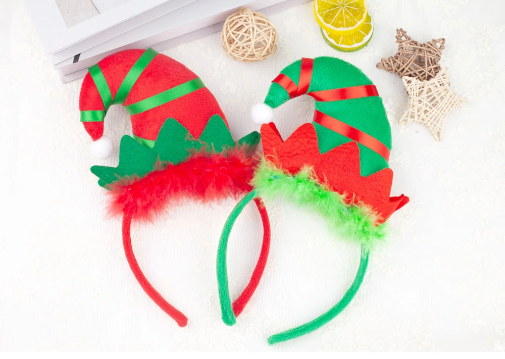 Christmas Elf Headband Xmas Elf Hat Headpiece Festival Hairband Cosplay Hair Accessosy