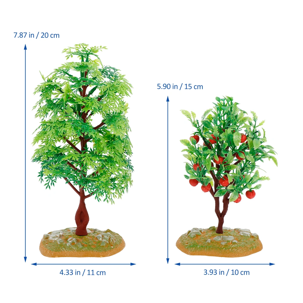 2pcs Artificial Tree DIY Green Planting  Miniature sand Table Props Decoration