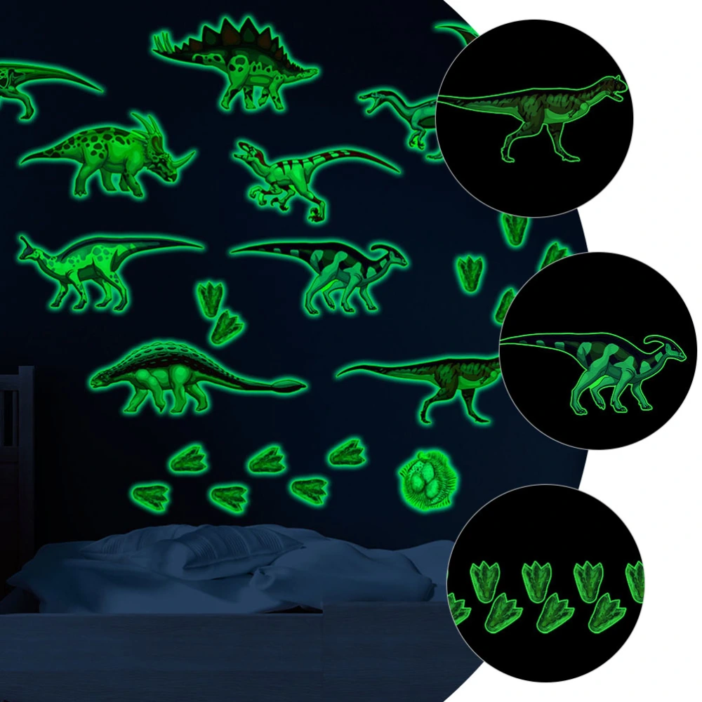 4Pcs Dinosaur Wall Stickers Decals Glow in The Dark Dinosaur Wall Decals Ceiling Stickers