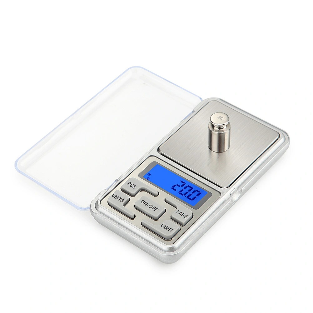 Mini Electronic Jewelry Scale 500g/0.1g High Precision Jewelry Scale Balance Electronic Digital Pocket Scale (Silver)