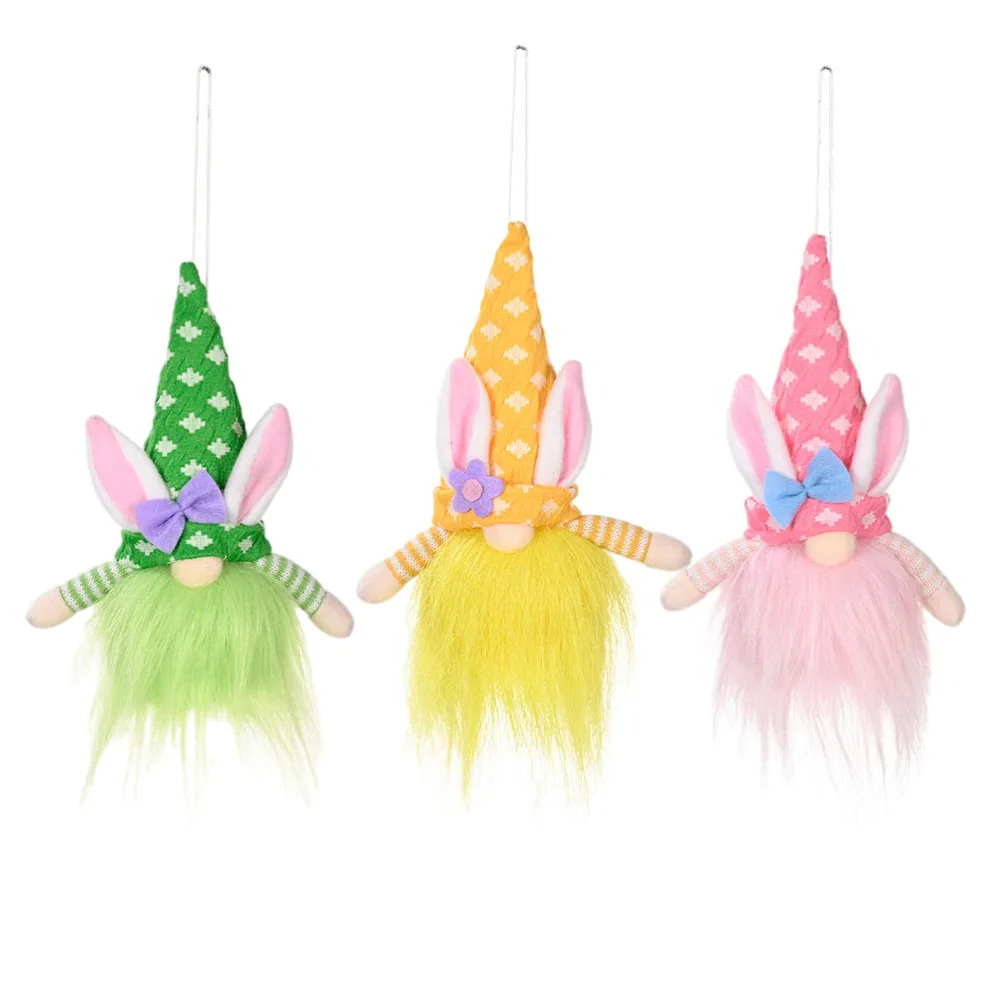 3 pcs Adorable Easter Gnome Doll Festival Adorns Glowing Gnome Doll Scene Decors