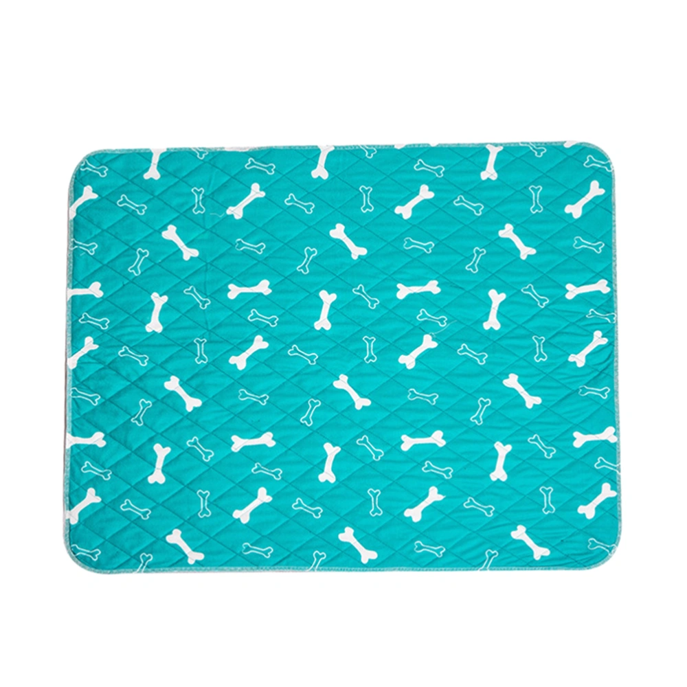 Bone Printed Pet Pee Pads Water Absorbent Pet Training Pad Anti-slip Pet Toilet Mat (Green, Size L)