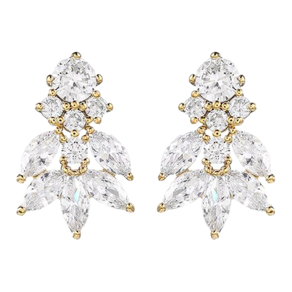 1 Pair Women Earrings Bride Earrings Rhinestone Stud Earrings Wedding Bride Bridesmaids Jewelry