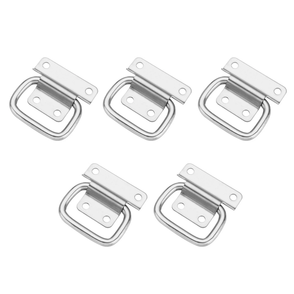 5PCS Stainless Steel Folding Knob Toolbox Movable Handle Wood Box Ring Handle S