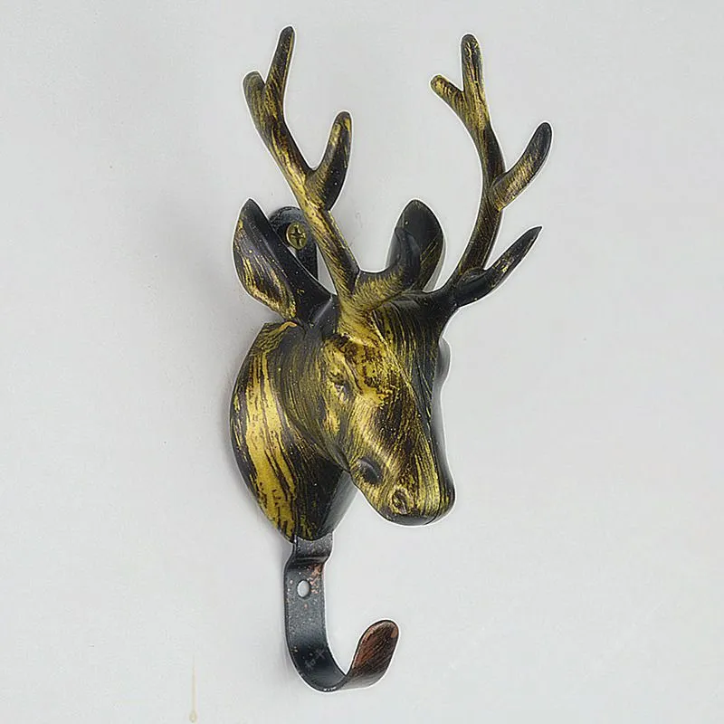 Deer Head Wall Hook Multi-use Wall Hook Decorative Antler Design Clothes Hanging Rack