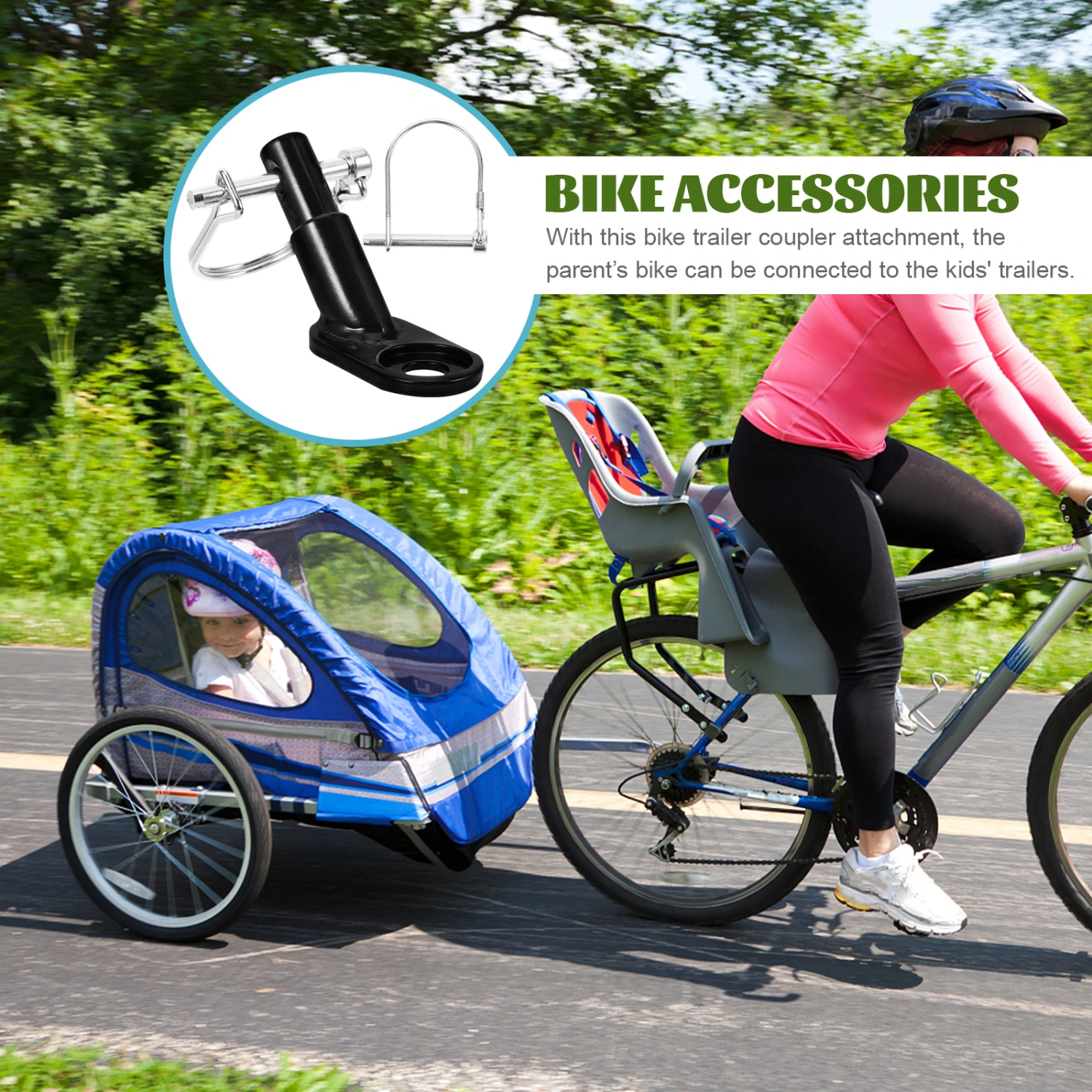 1 Set of Convenient Bike Trailer Hitch Iron Bike Hitch Traction Head Mountain Bike Supply