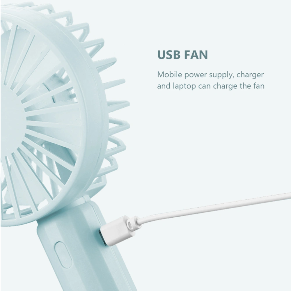 1 Set Summer Portable Mini Fan Handheld Mini Fan USB Charging Fan with Base