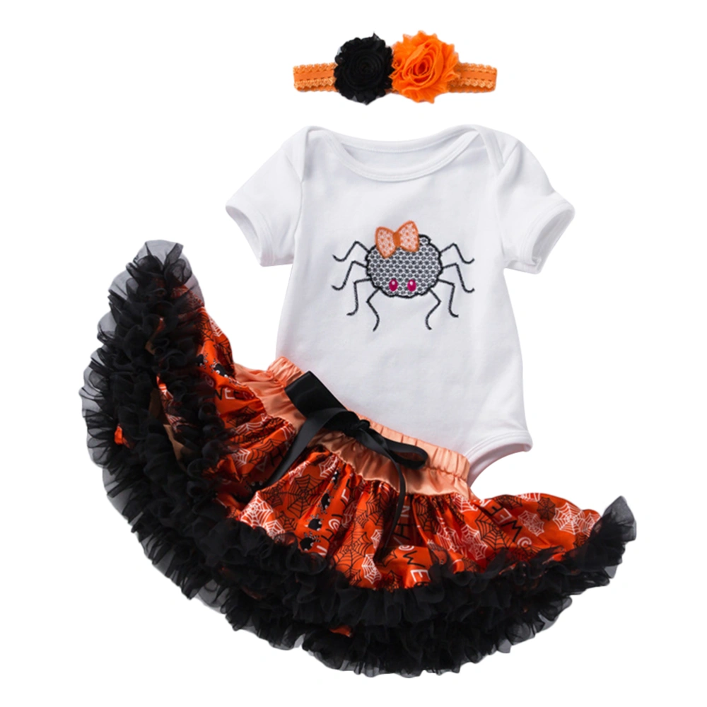 1 Set Baby Halloween Short Sleeve Romper Baby Girl Halloween Costume Skirt