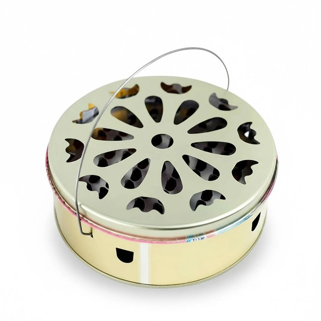 2pcs Mosquito Coil Box with Lid Practical Hollow Mosquito Coil Burning Case with Handle
