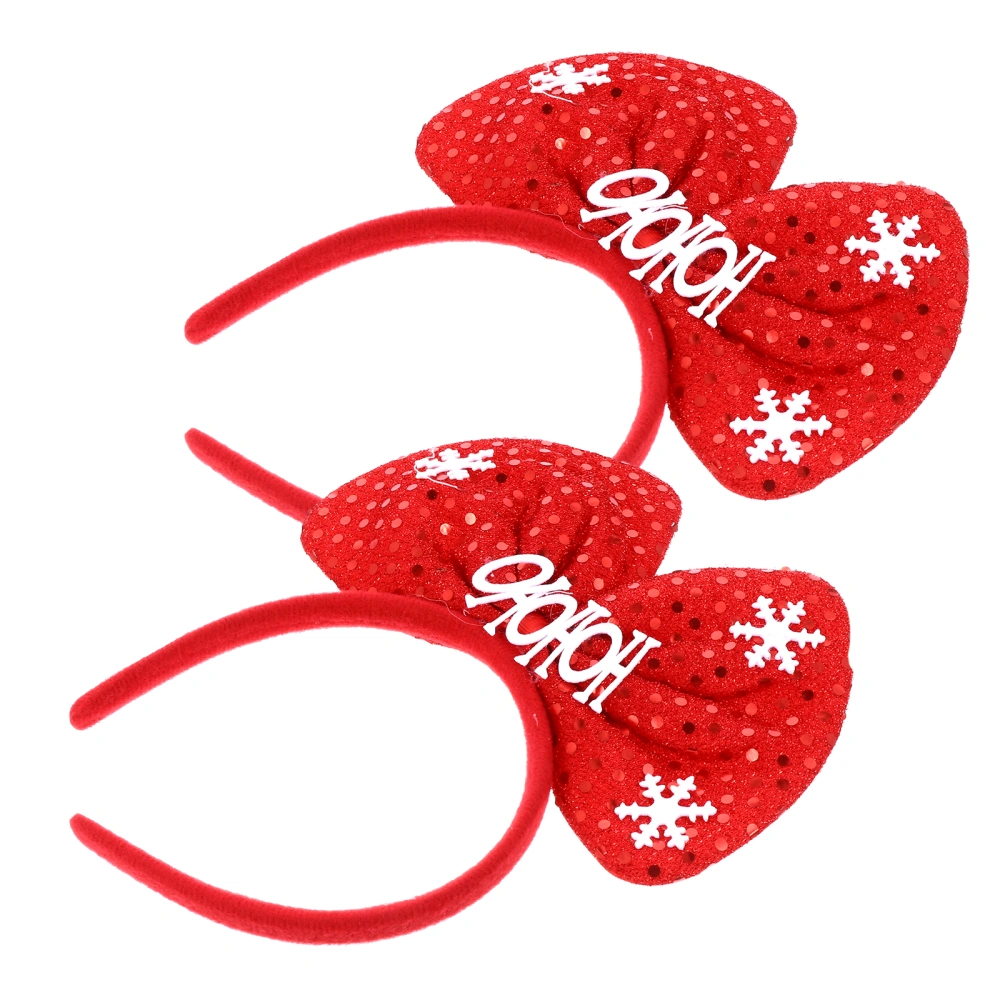 2pcs Beautiful Bowknot Hair Hoops Christmas Hair Accessories Kids Headband