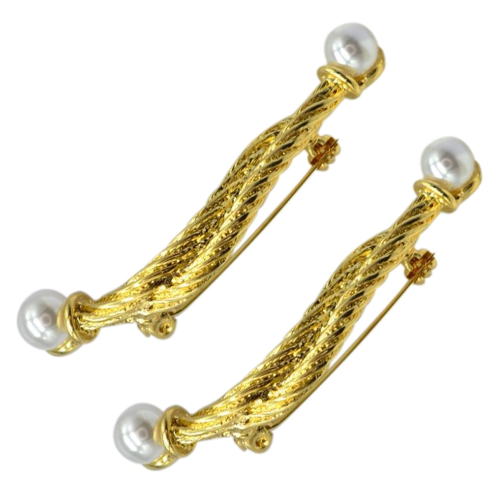 2pcs Vintage Style Brooches Breastpins Clothing Accessories for Women (Golden)