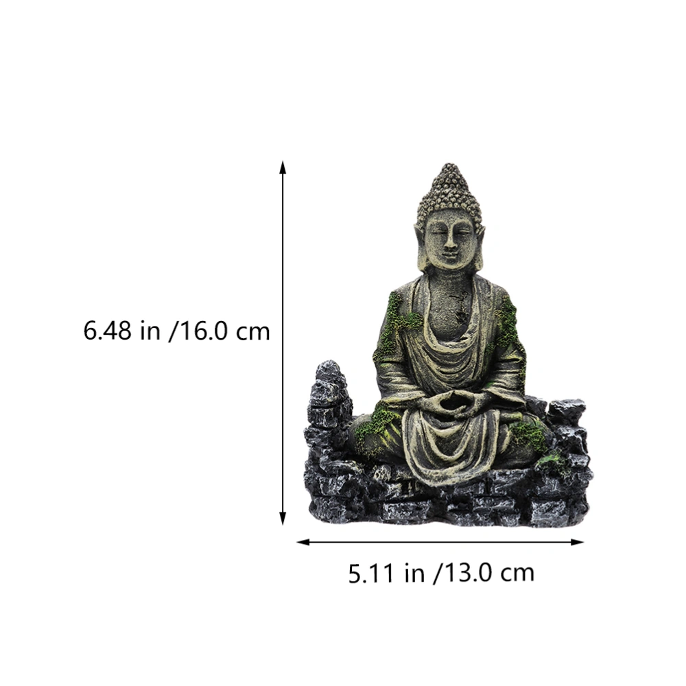 2Pcs Resin Fish Tank Sitting Buddha Adornment Fish Tank Underwater Ganesha Adornment