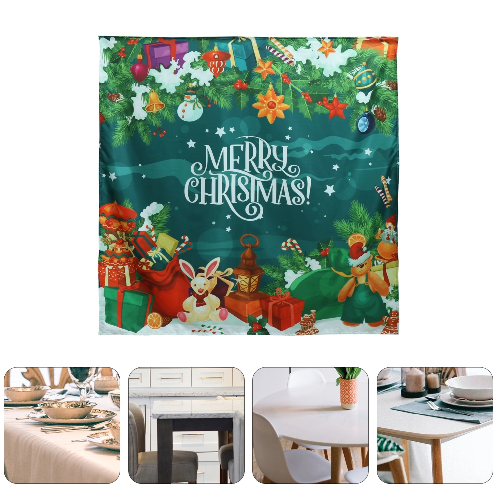 1PC Christmas Square Tablecloth Waterproof Oil-proof Table Cover for Home Party