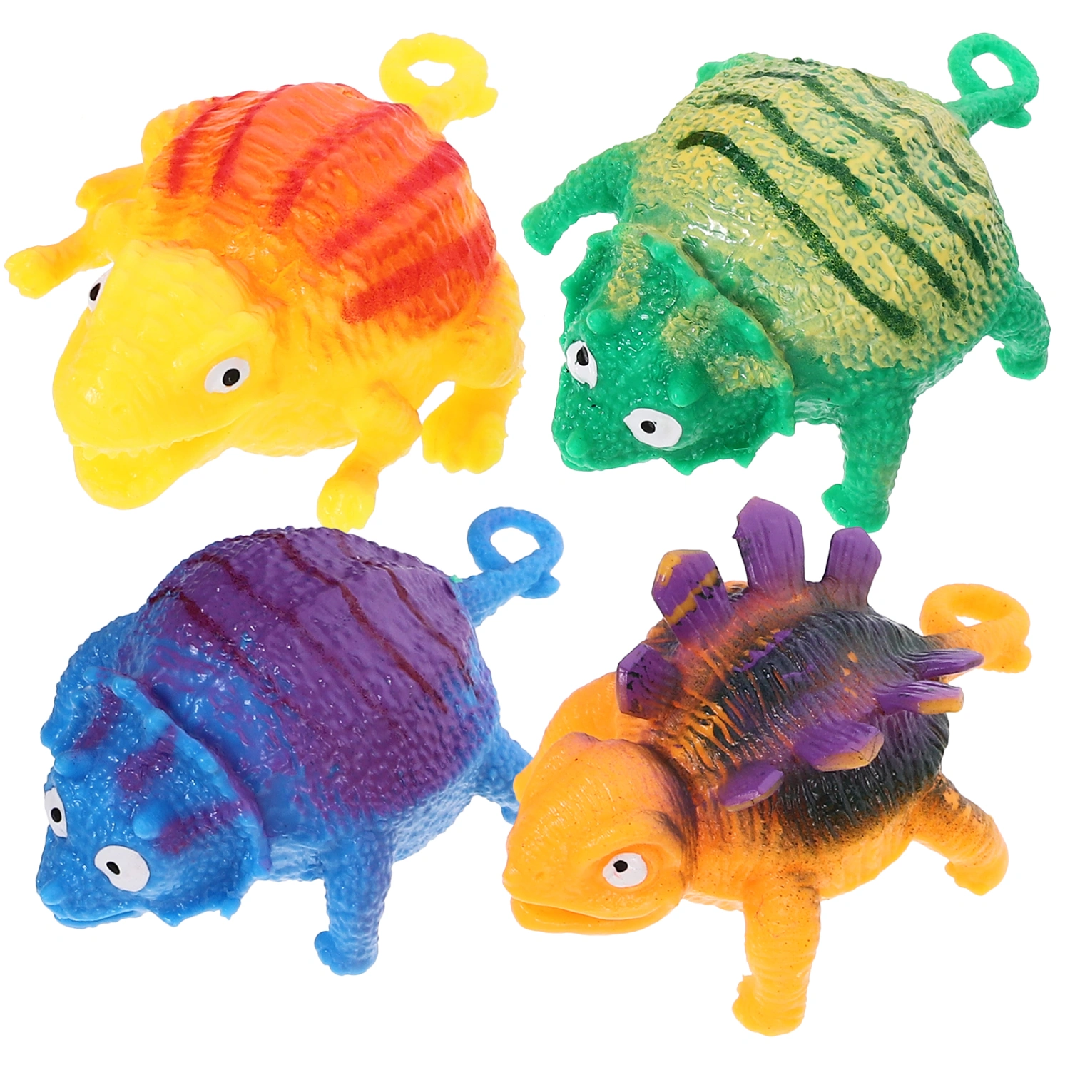 4pcs Blowing Dinosaur Balloon Cartoon Dinosaur Vent Toy Inflatable Animal Toy Stress Relief Toy