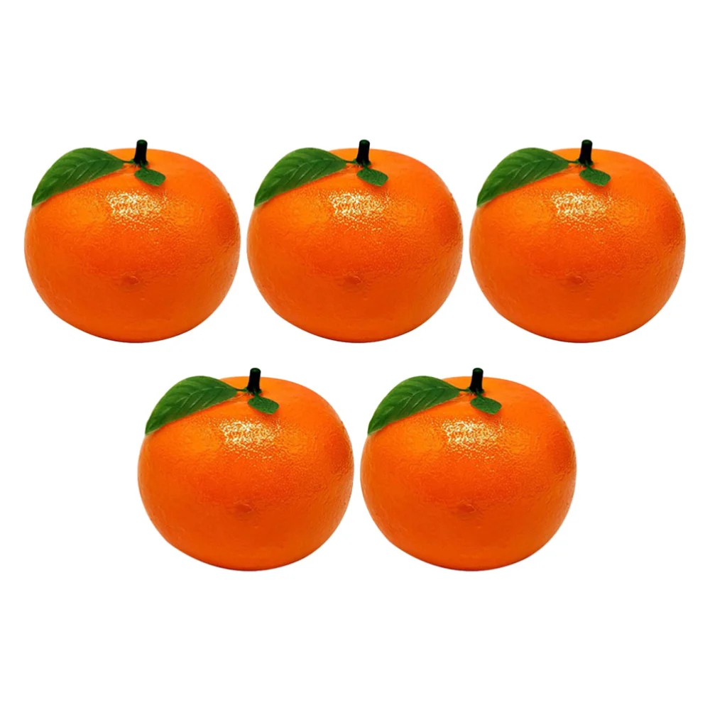 5pcs Artificial Orange Ornaments Realistic Fruit Ornaments Foams Orange Models