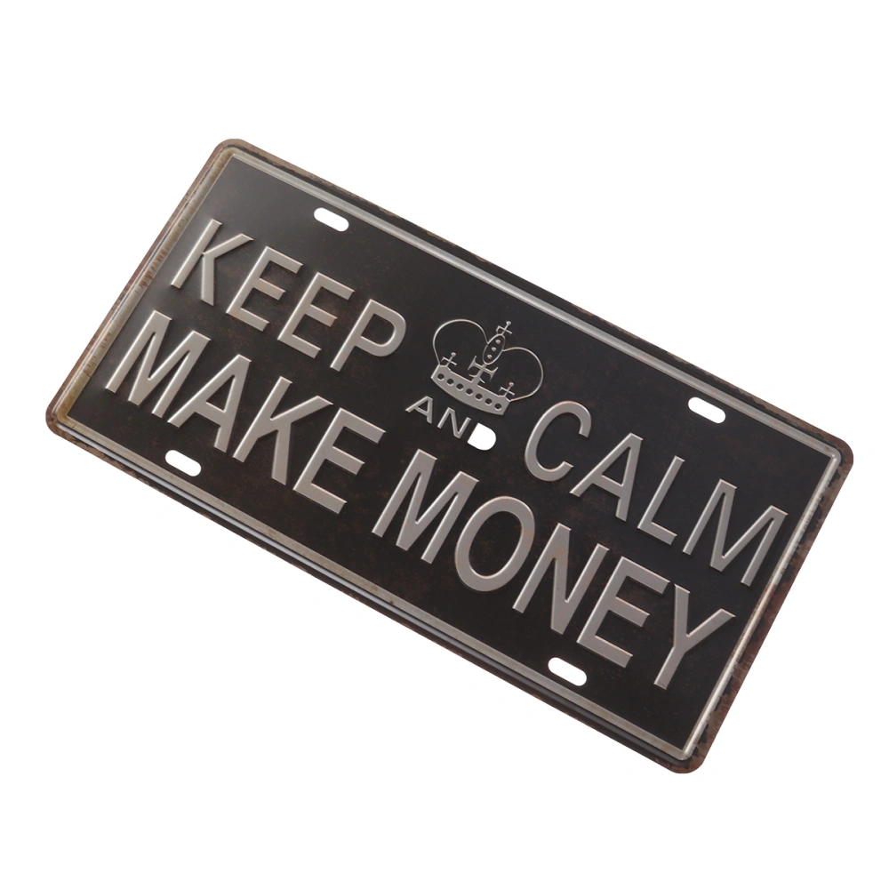 Vintage Decorative Signs Tin Metal Iron Car Sign Painting for Wall Home Bar Coffee Shop (KEEP CALM MAKE MONEY)