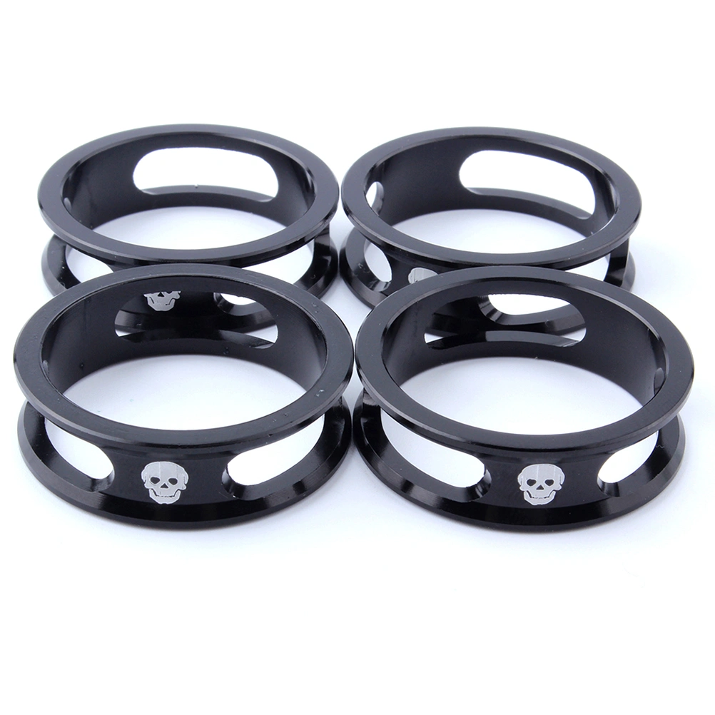 4PCS 28.6MM Mountain Bike Road Bike Fold Able Bike Aluminum Alloy Washer Spacers Gasket Fork Headset Parts(Black)