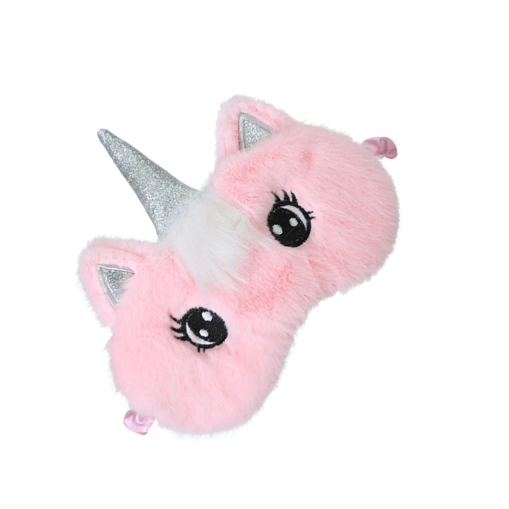 Pink Fluffy Eye Masks Big Eye Unicorn Design Sleep Eyeshade Lightweight Comfortable Super Night Blindfold for Sleeping Travel Work Naps