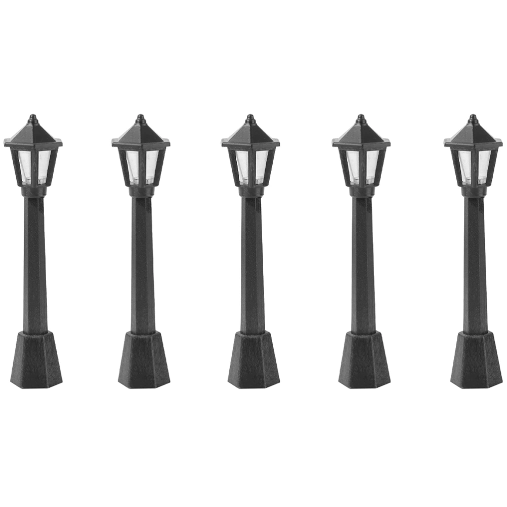 5 Pcs Mini Street Lights Model Simulated Lamp Post Resin Lamppost Ornament