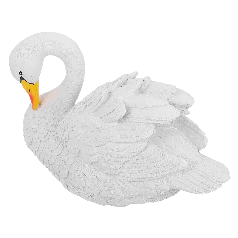 Resin Swan Ornament Unique Swan Desktop Decor Chic Desktop Swan Adornment