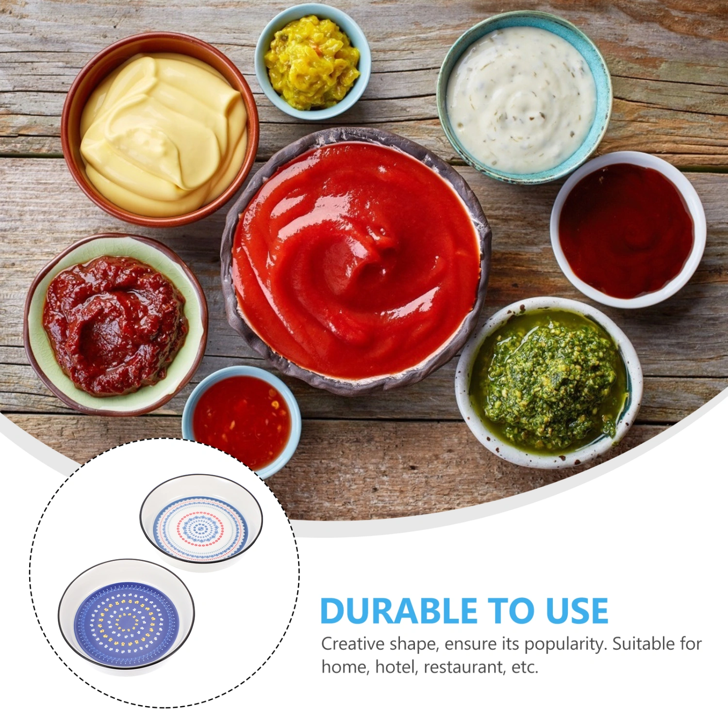 2PCS Ceramic Dipping Bowl Multi-purpose Dipping Bowl Delicate Dipping Bowl