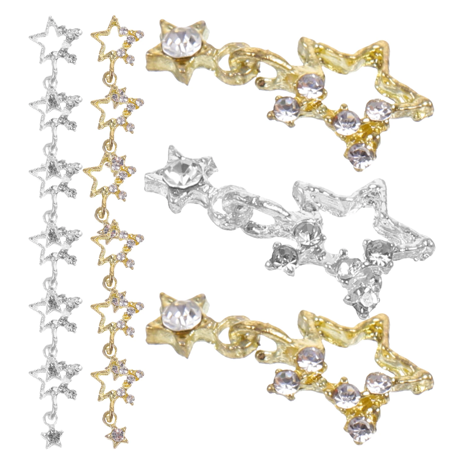 30 pcs Stars Shape Nail Charms Metal Nail Charms Decorative Nail Charms for Manicure