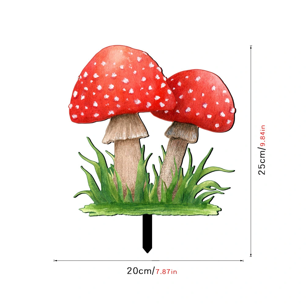 Garden Mushroom Decoration Acrylic Mushroom Lawn Sign Stake Acrylic Yard Stake