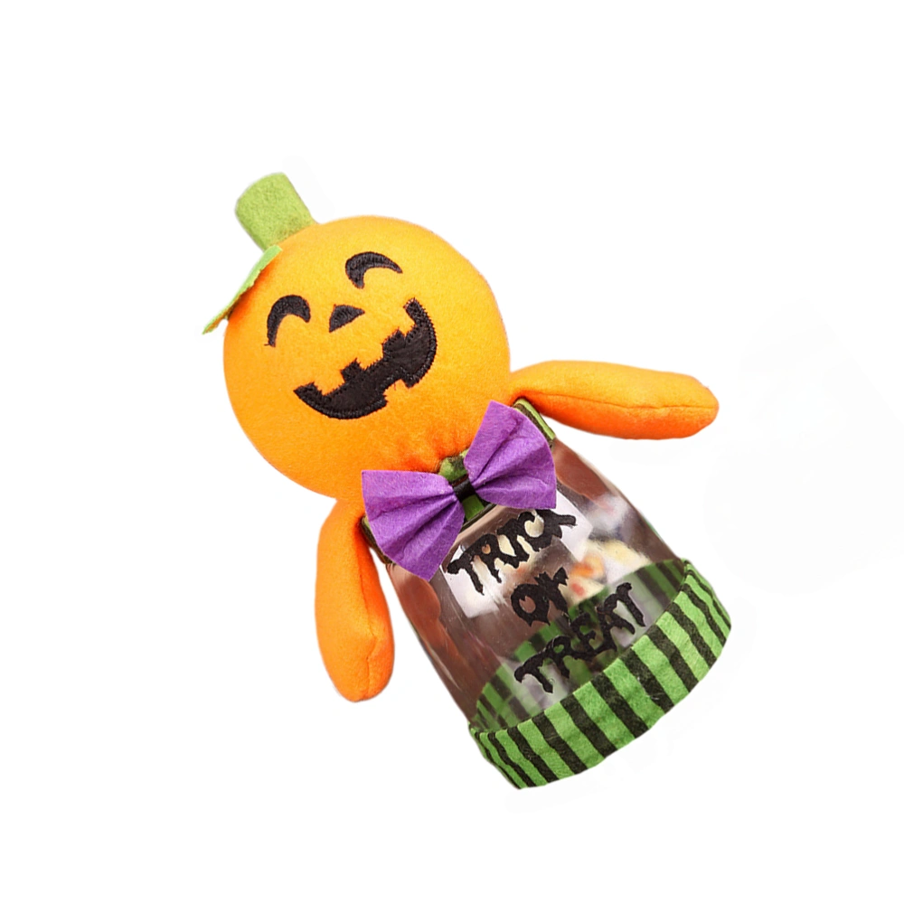 Halloween Candy Bottle Candy Jar Plastic Candy Jar Transparent Halloween Candy Jar (Pumpkin)