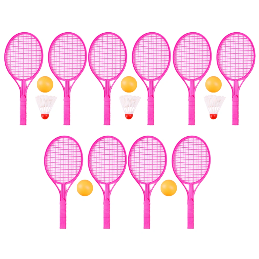 5 Set Badminton Toys Tennis Racket Toys Table Tennis Toys Beginner Training Outdoor Sports Leisure Toys Badminton Set for Outdoor Playing Random Color (2Pcs Rackets, 1Pc Badminton, 1Pc Table Tennis for 1 Set)