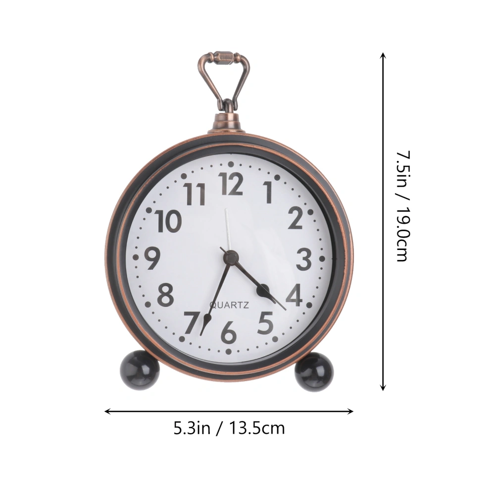 1pc European-style Table Clock Mute Clock Retro Desktop Clock Living Room Decor